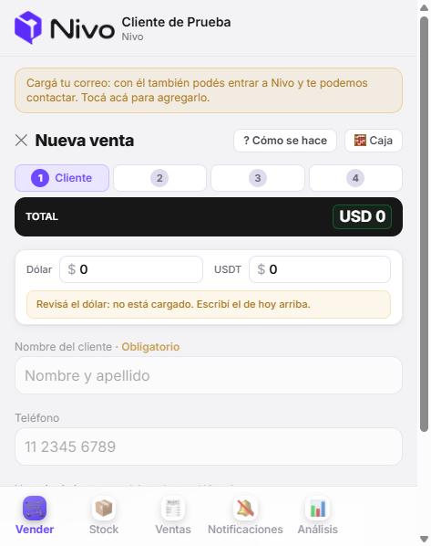 Nueva venta
